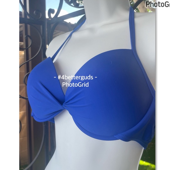New California Waves Push Up Bikini Swim Top Navy Blue Size XL XG - Picture 2 of 13